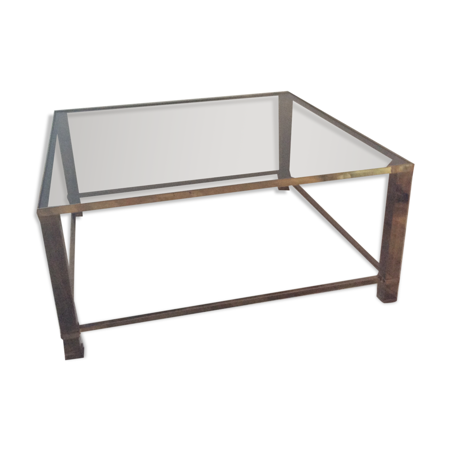 Belgo Chrome coffee table in vintage 70s brass