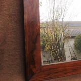 Miroir Louis-Philippe plaqué noyer et marqueterie 69x47cm