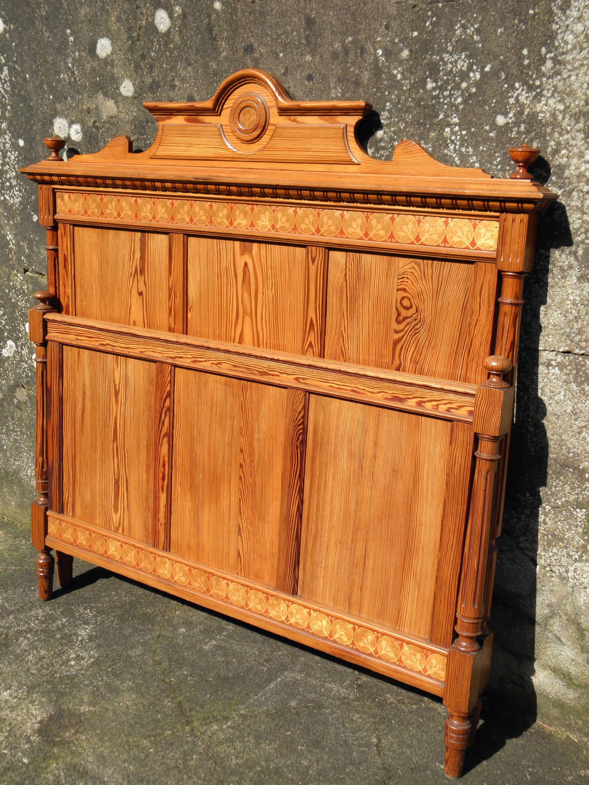 1900 bed in pitch pine 193 x 120