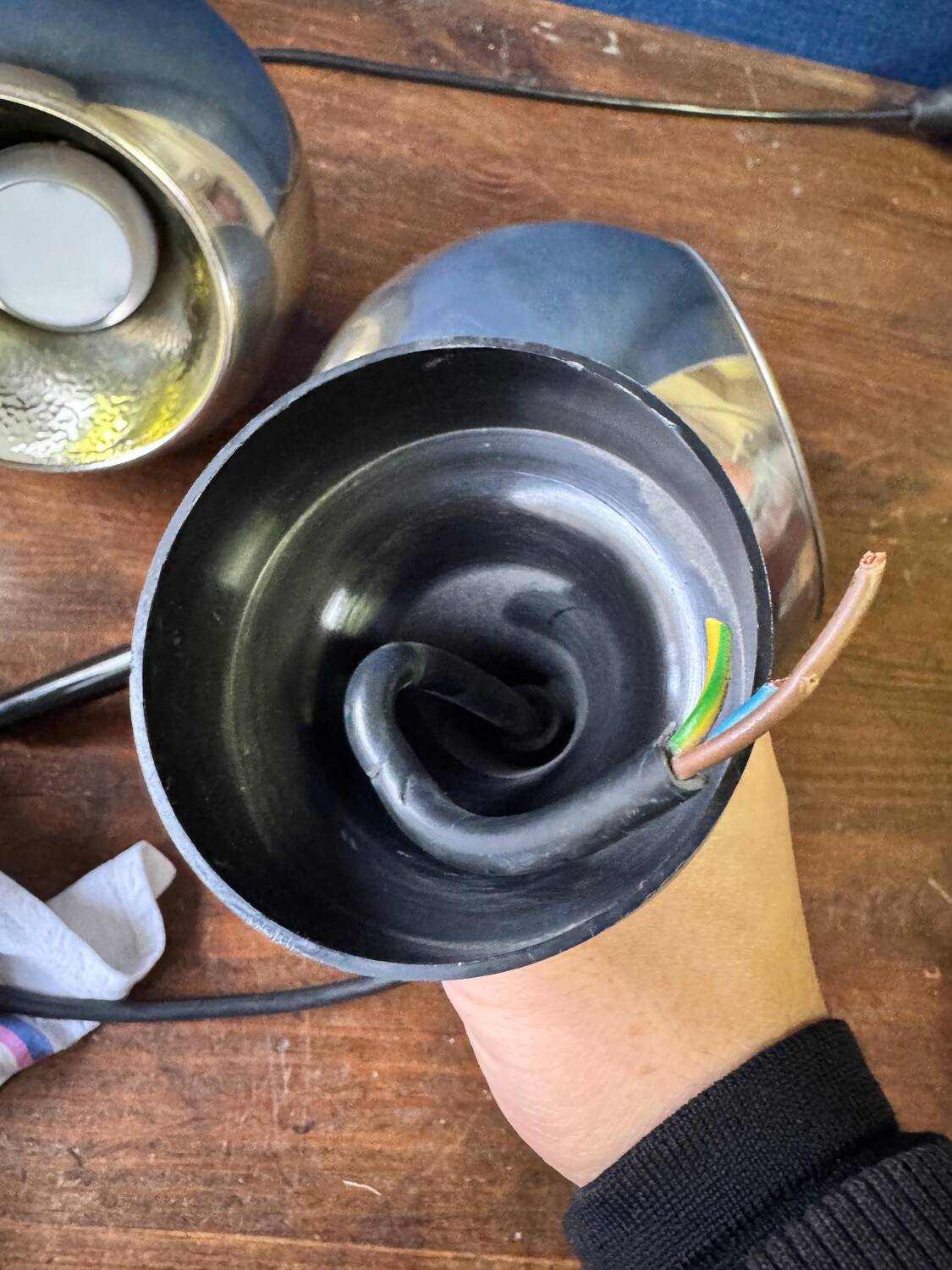 Pair of vintage Space Age pendant wall lights, "Eyeball" model, 1970s