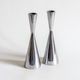 Duo of diabolo candlesticks in cast aluminum, Erika Pekkari for Ikea, 2000s