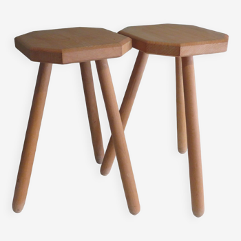 Set of 2 wooden stools
