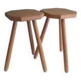 Set of 2 wooden stools
