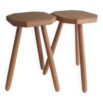 Set of 2 wooden stools