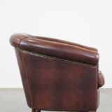 Cow leather club chair in English style