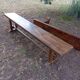 Pair of solid cherry wood farmhouse benches, 1950/60