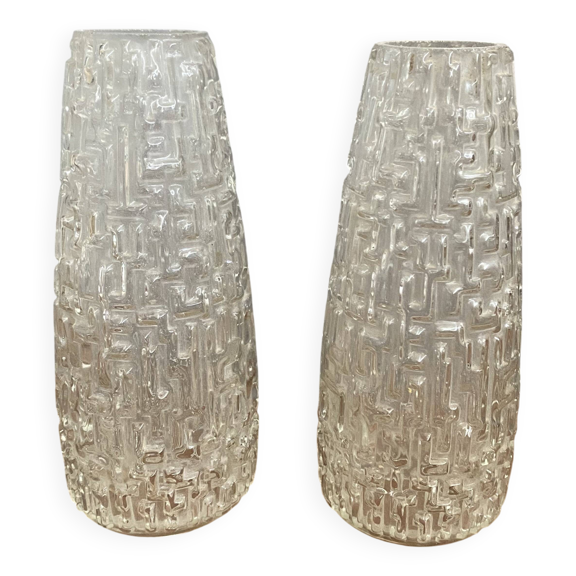 2 geometric glass tulips 17.5 cm for chandelier lamp