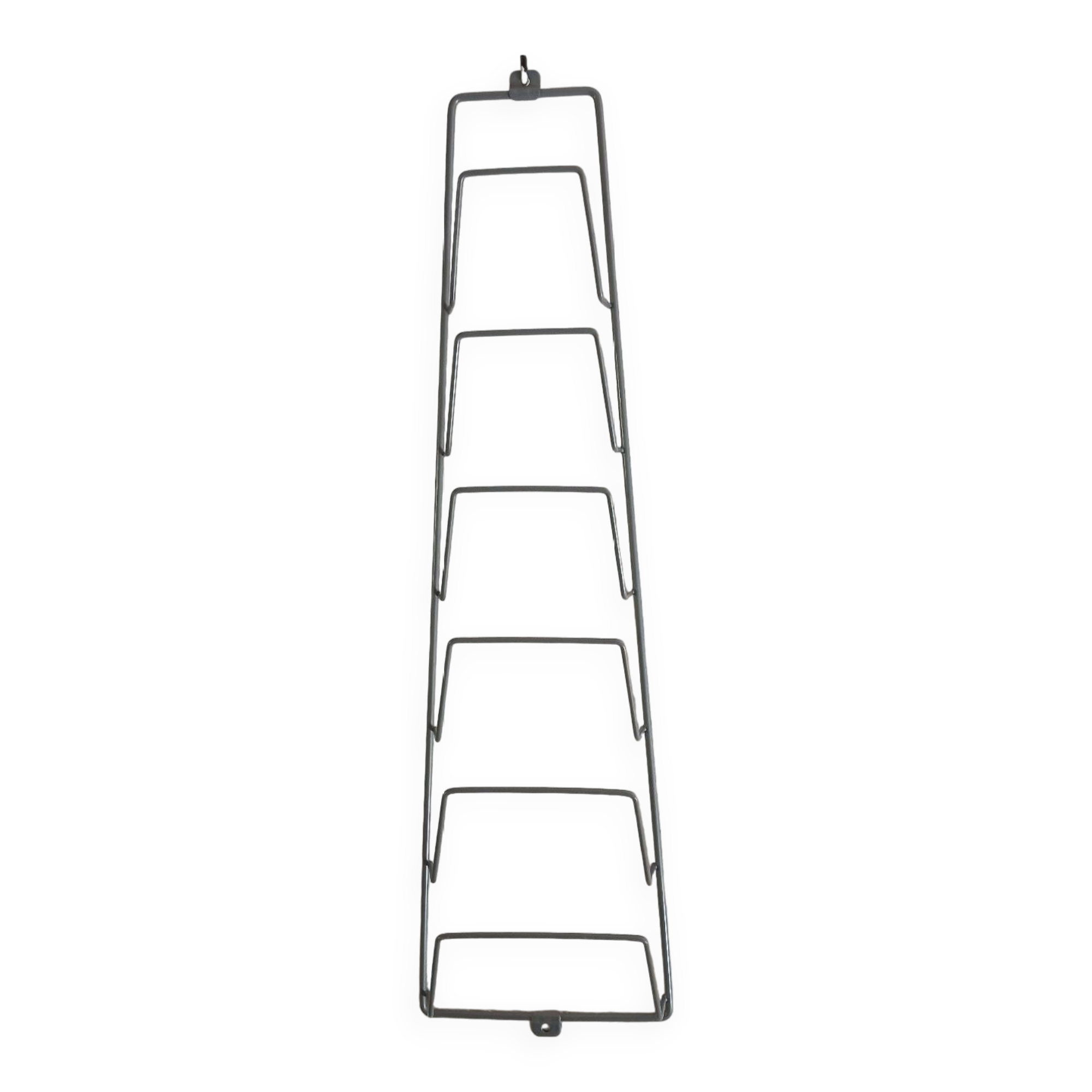 Metal wall-mounted magazine/book rack