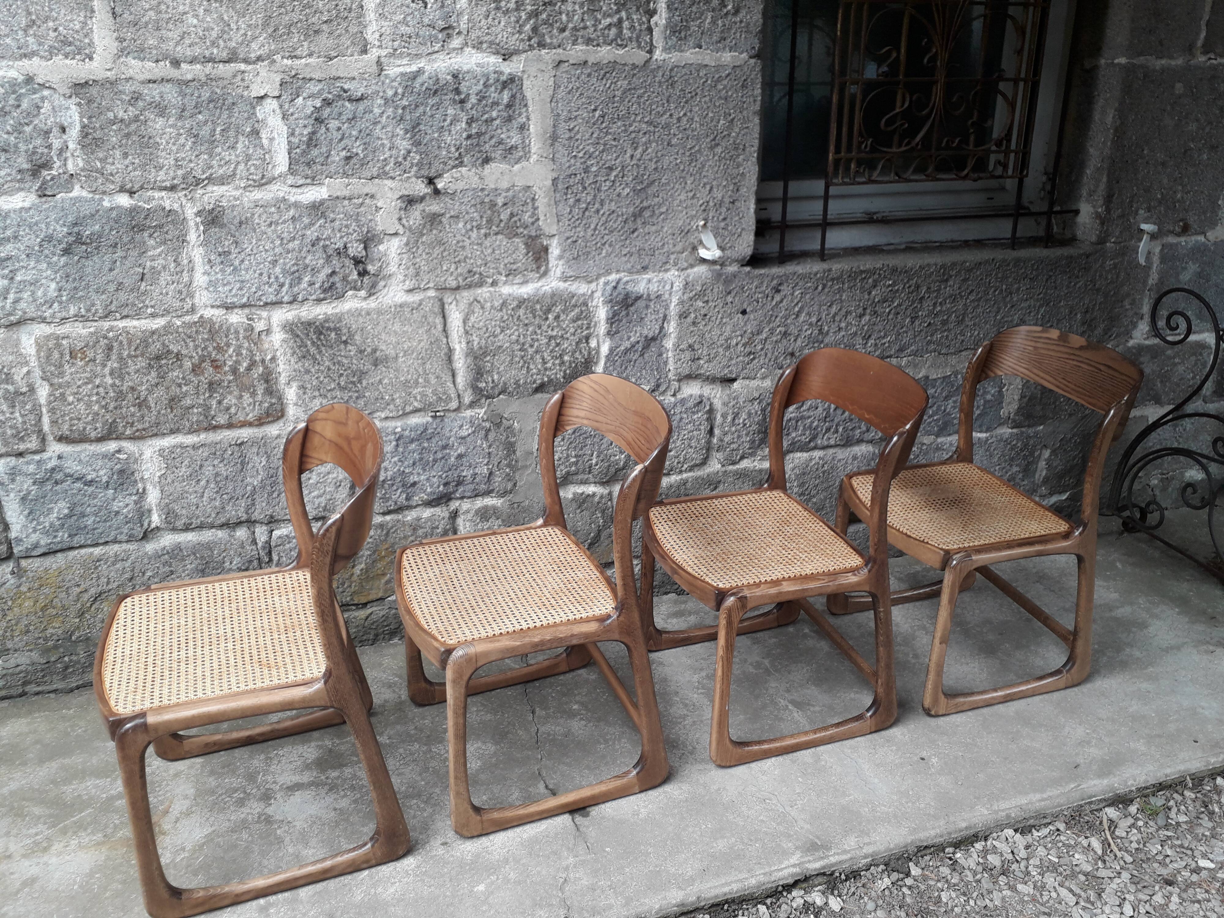 Baumann sled chairs, set of four