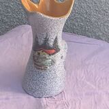 Vase tess in glazed ceramic pattern vintage and collector mountain chalet