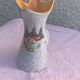 Vase tess in glazed ceramic pattern vintage and collector mountain chalet