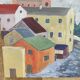 French vintage oil painting, signed CE