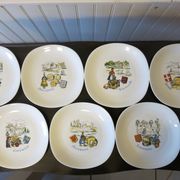 7 assiettes à fromage en haute porcelaine berry
