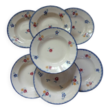 7 Digoin and Sarreguemines soup plates