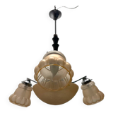 Pink Glass Art Deco Chandelier 1950’s