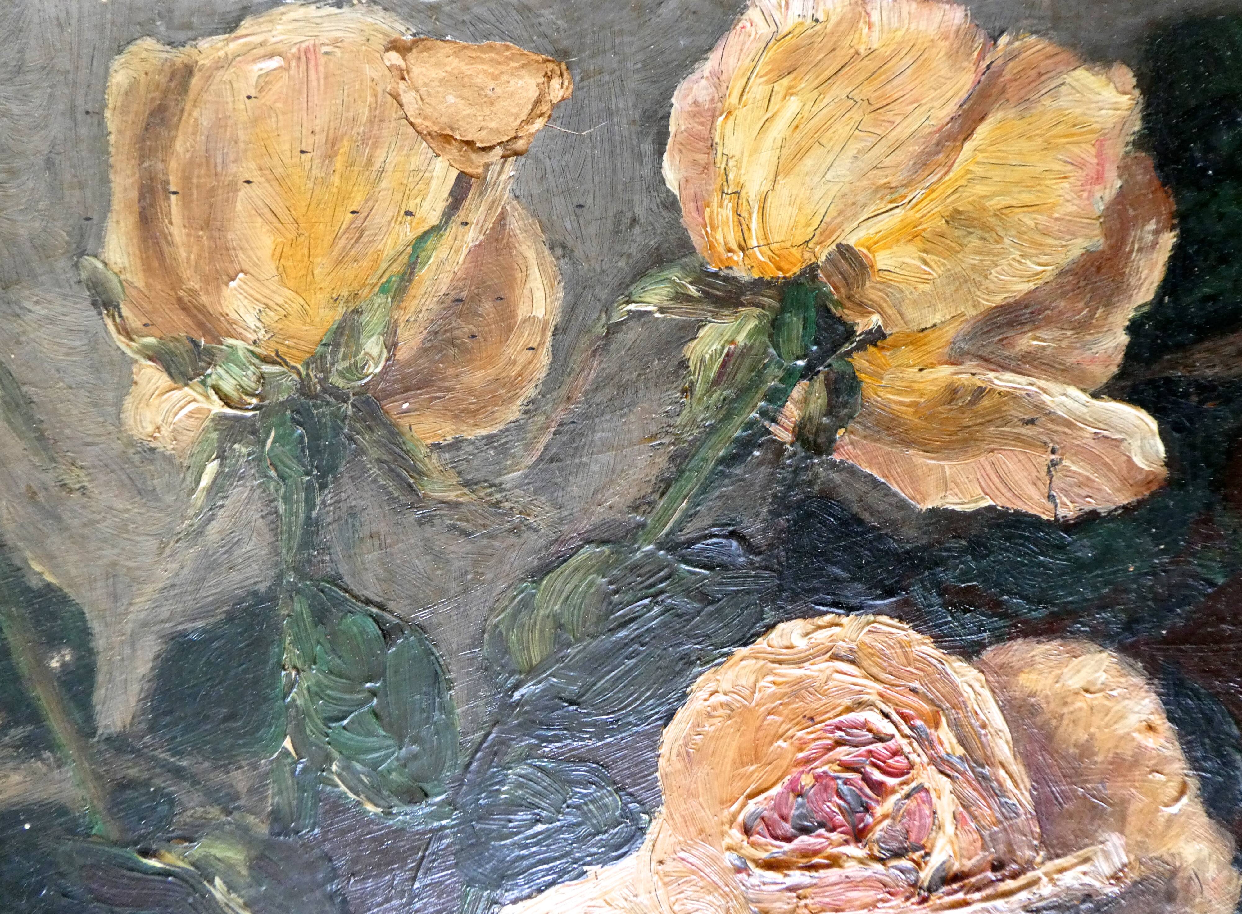 Painting, still life, flower, roses bouquet