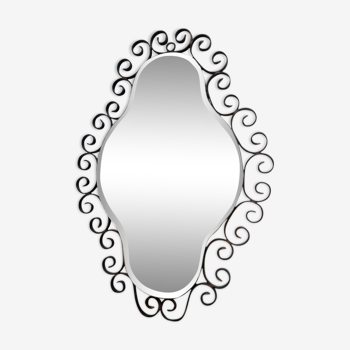 Mirror bevelled wrought iron - 48x34cm