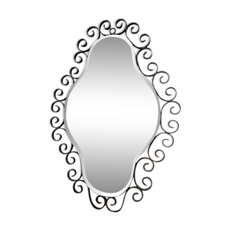 Mirror bevelled wrought iron - 48x34cm