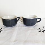 Apilco bistro coffee cups, gray and silver