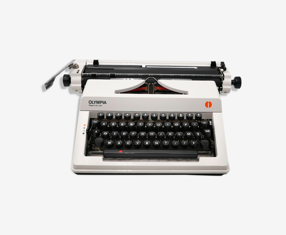 Machine à écrire Olympia Regina de Luxe blanche révisée ruban neuf 1980