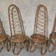 Set of 4 bamboo chairs produced, 1960