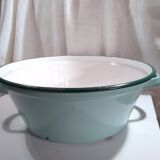 Ancient enamelled sheet metal basin