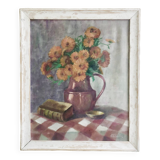 Oil painting on canvas HST still life flowers