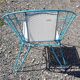 Fauteuil vintage en métal turquoise