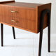 1950s Scandinavian Teak Nightstand with Brass Handles