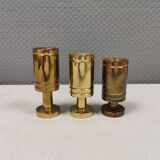 3 beautiful Danish designed candle holders in solid brass.