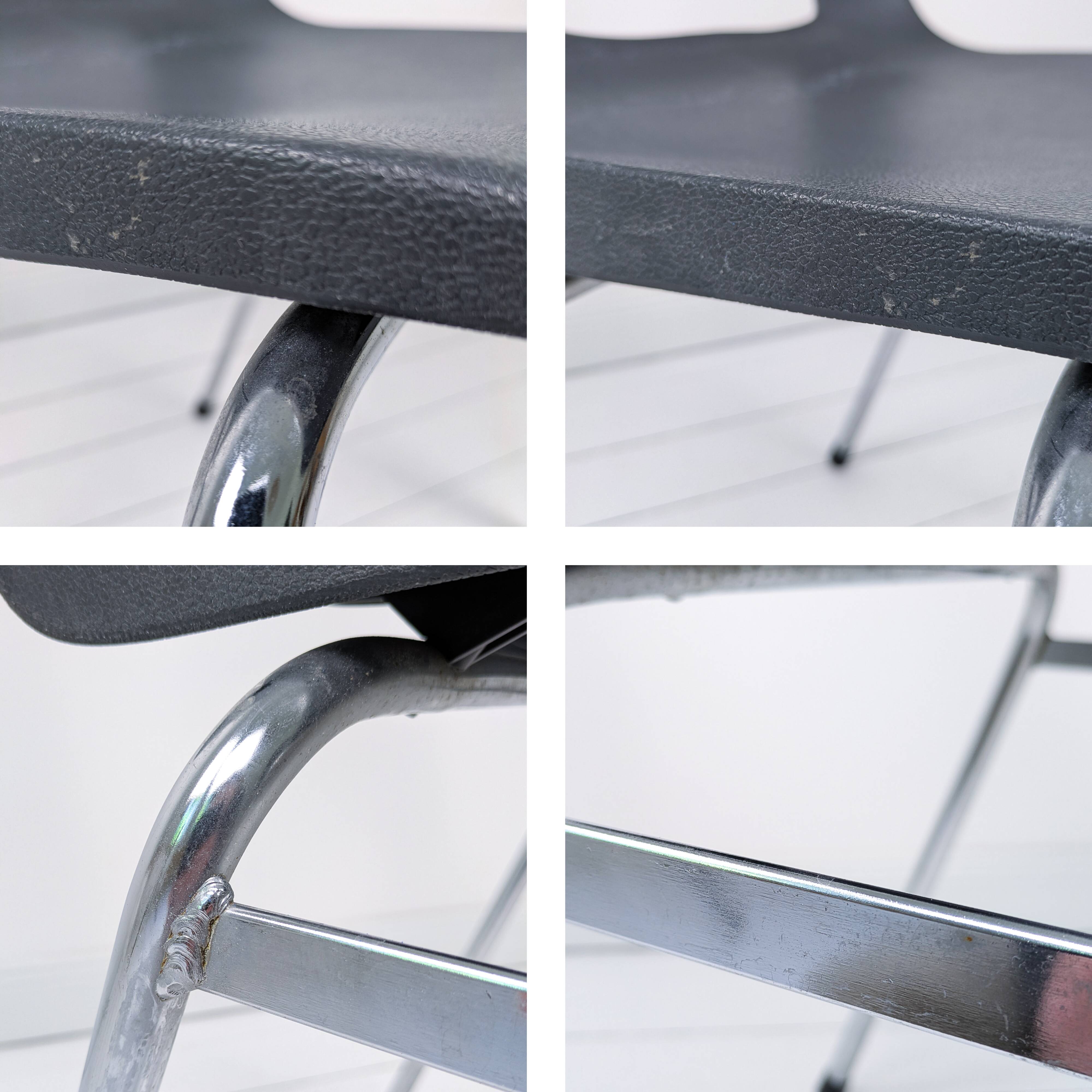 Chaise vintage Mid-Century coque plastique et piètement tubulaire