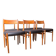 6 Danish chairs in teak and new skai, model 418 Arne Vodder 1960.