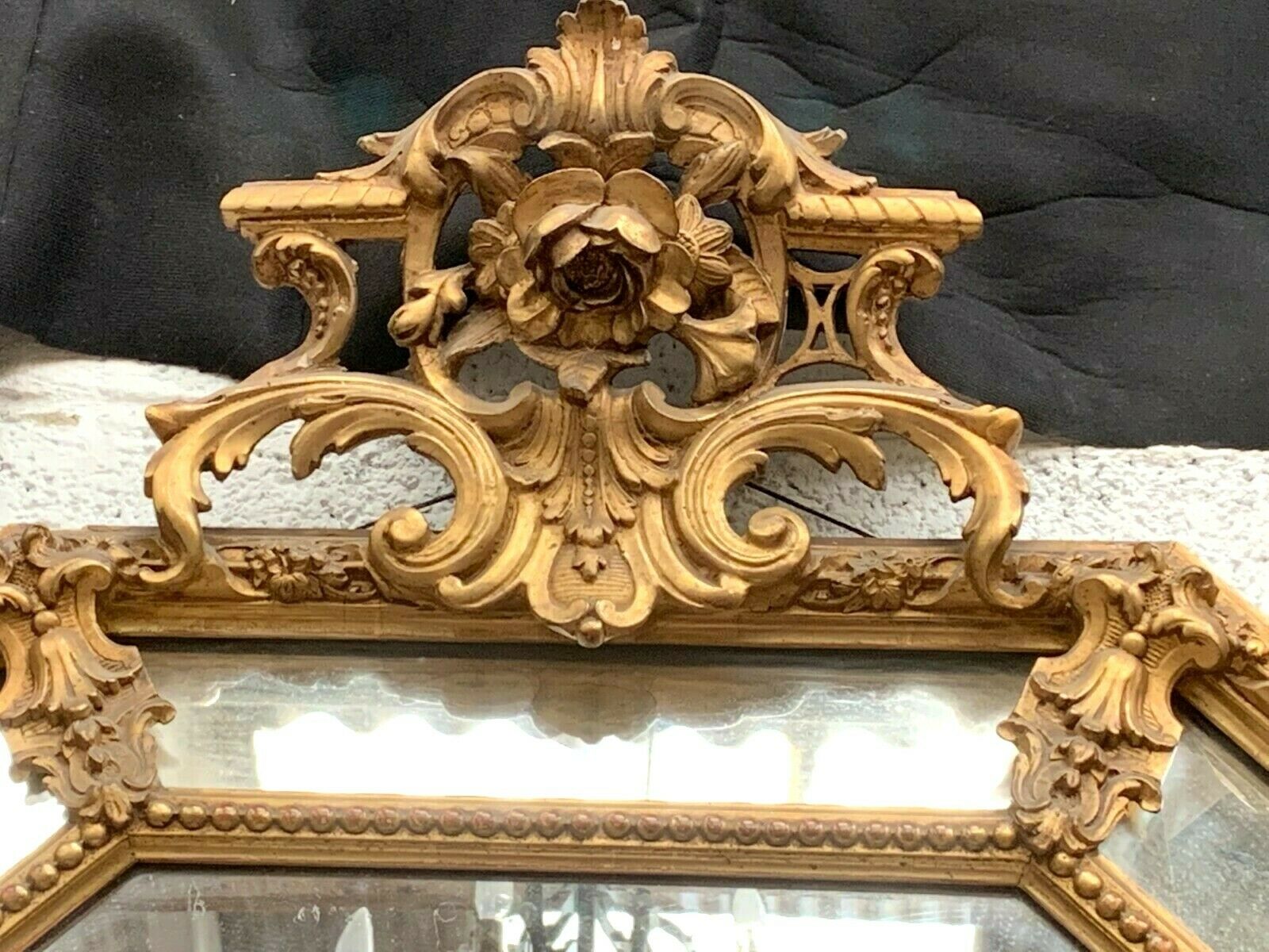 Mirror has wooden closed and gilded stucco  Napoleon III 19th century