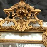 Miroir a pare closes en bois et stuc doré Napoléon III XIX siècle