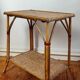 Rattan and cork side table