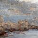 The tide gauge, oil on wood, seascape in Marseille, 20th century