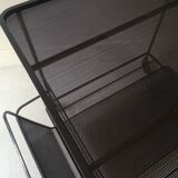 Perforated black metal trolley service, Matégot 1950 design