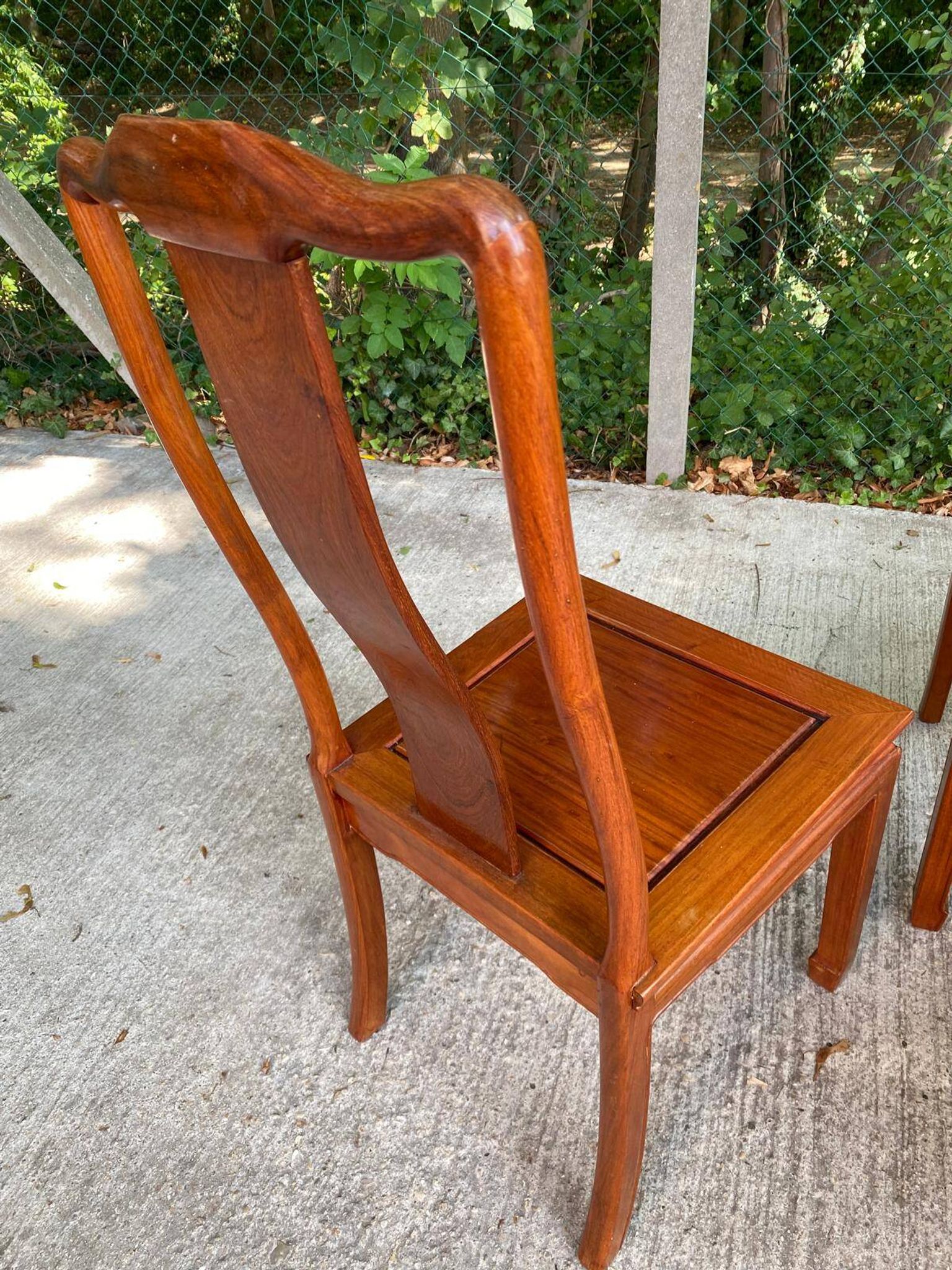 Set of 5 Chinese Ming chairs in solid rosewood – Engraved Shou pattern 70