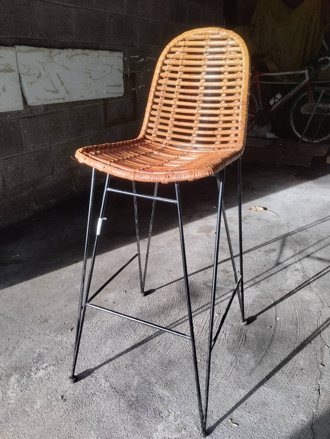 Rattan bar stool