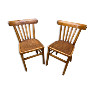 Set de 2 chaises bistrot bois courbé