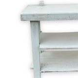 Établi bleu en bois