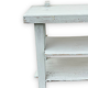 Light blue painted wooden workbench