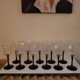 11 Octime Luminarc glasses - Black stem - 1980s