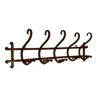 Curved beech wall coat rack published by Thonet, 1930s.