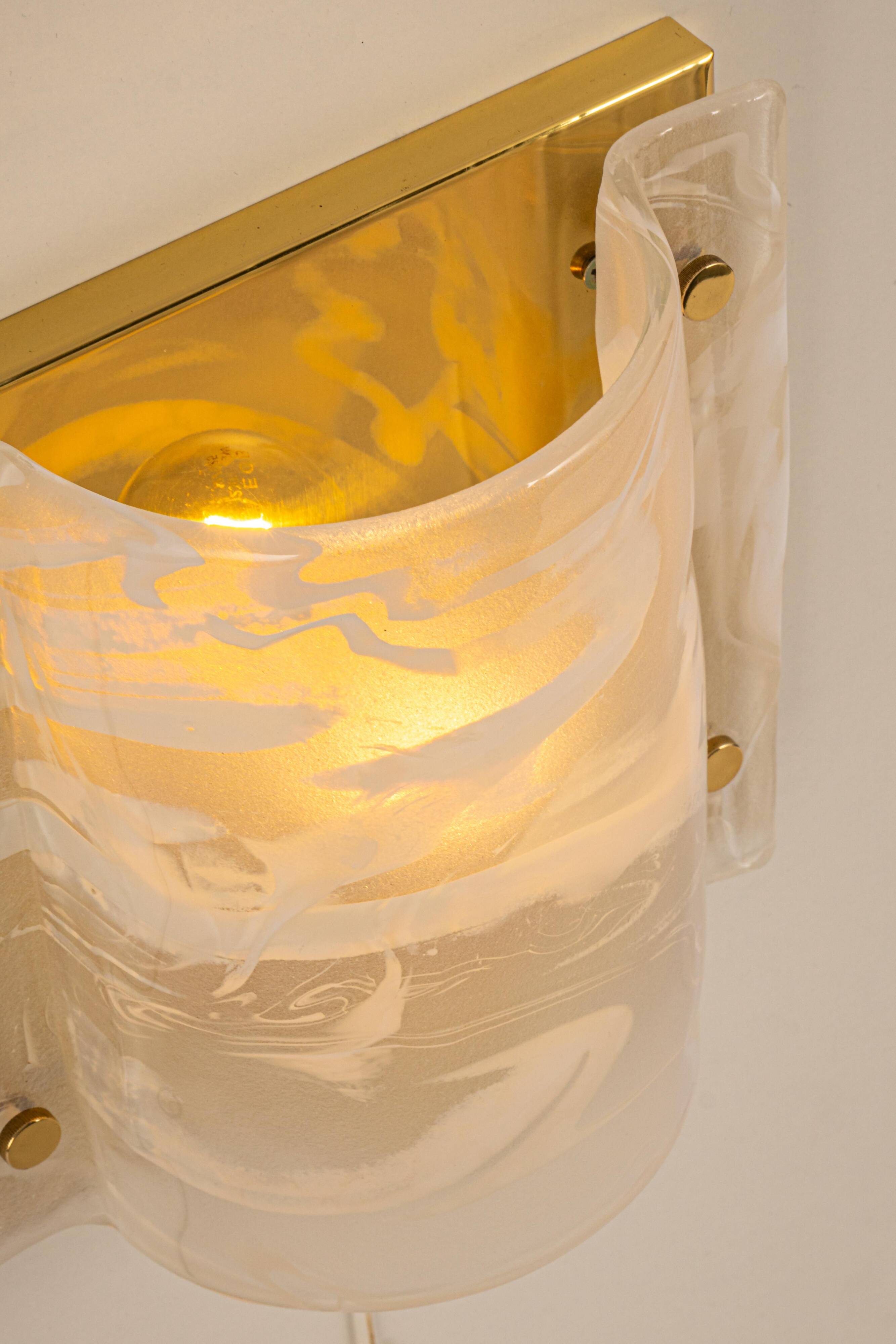 Pair of Murano glass wall sconces by Hillebrand, Germany, 1970s.