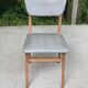 Scandinavian office chair in solid wood and gray skai leather