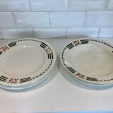Set of 6 ceramic plates signed courbet e. charbonnier salins les bains