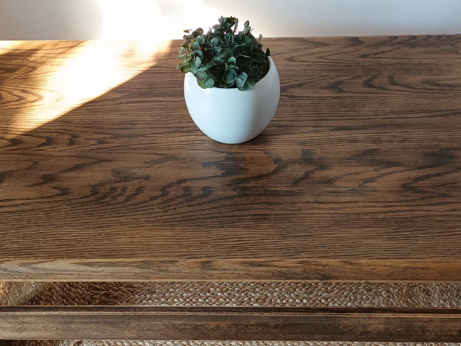 Vintage Brutalist Solid Oak Coffee Table