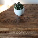 Vintage Brutalist Solid Oak Coffee Table