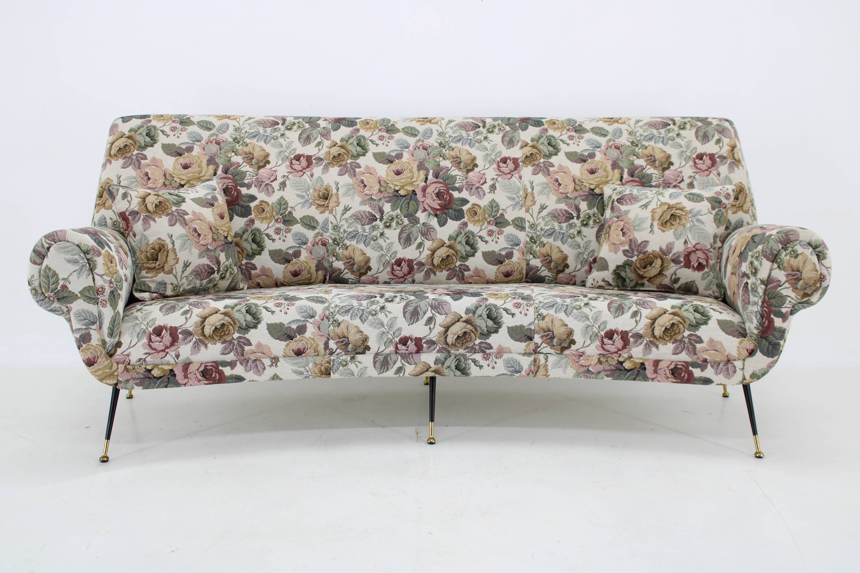 1950s Italian Curved "Banana" 3-Seater Sofa